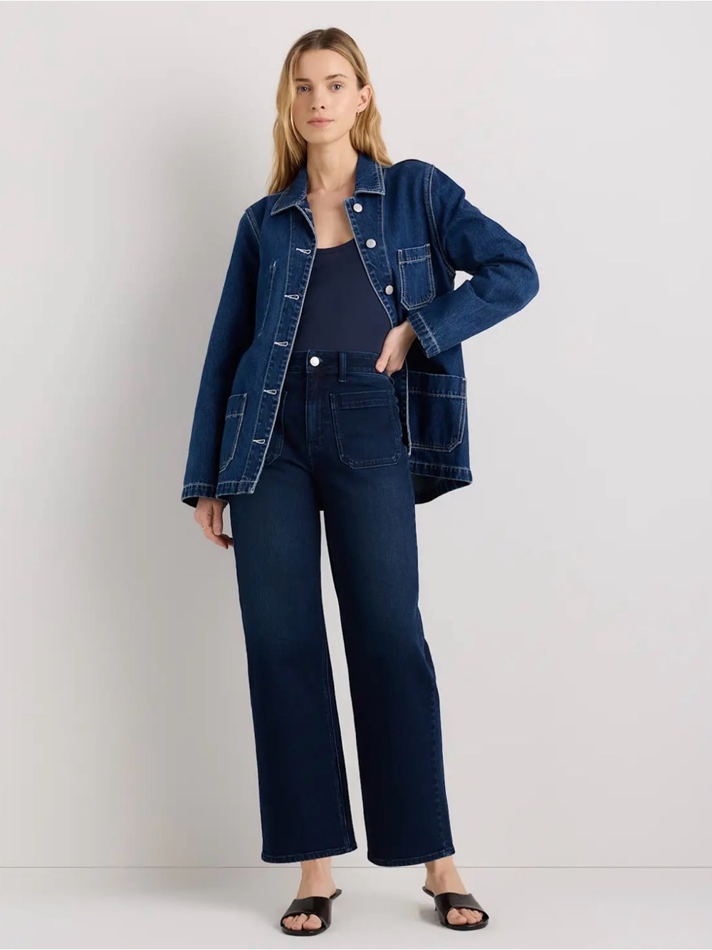 *Washed but never worn* Bella Stretch Patch Pocket Wide Indigo
